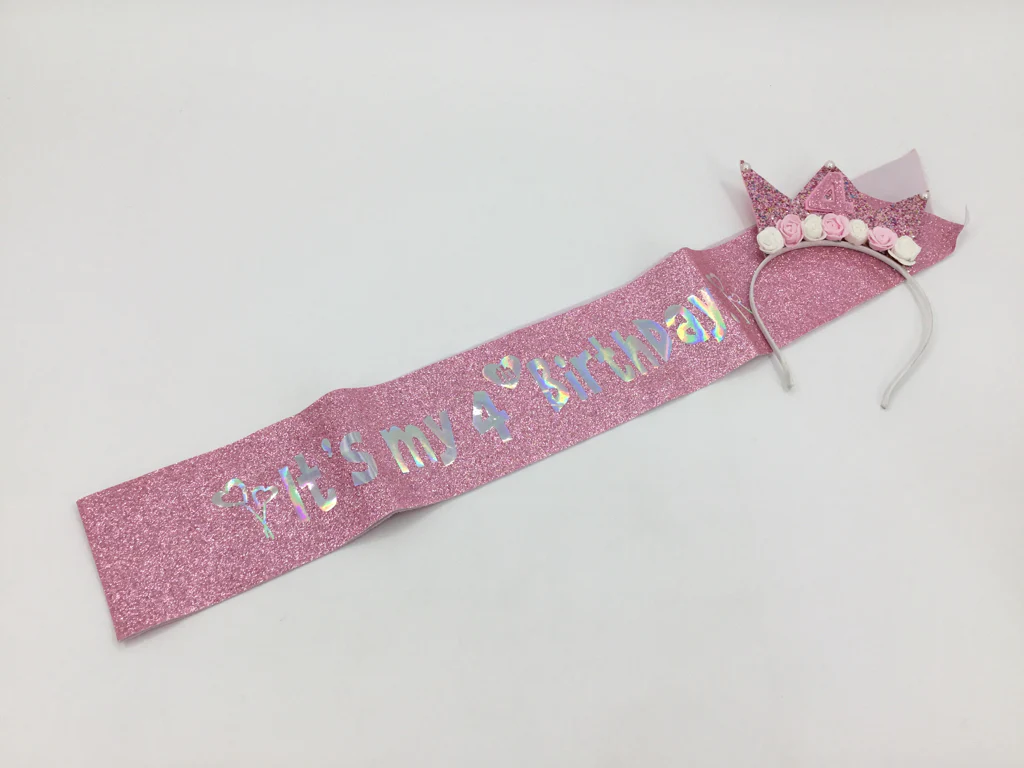 4th Birthday Sash and Headband
