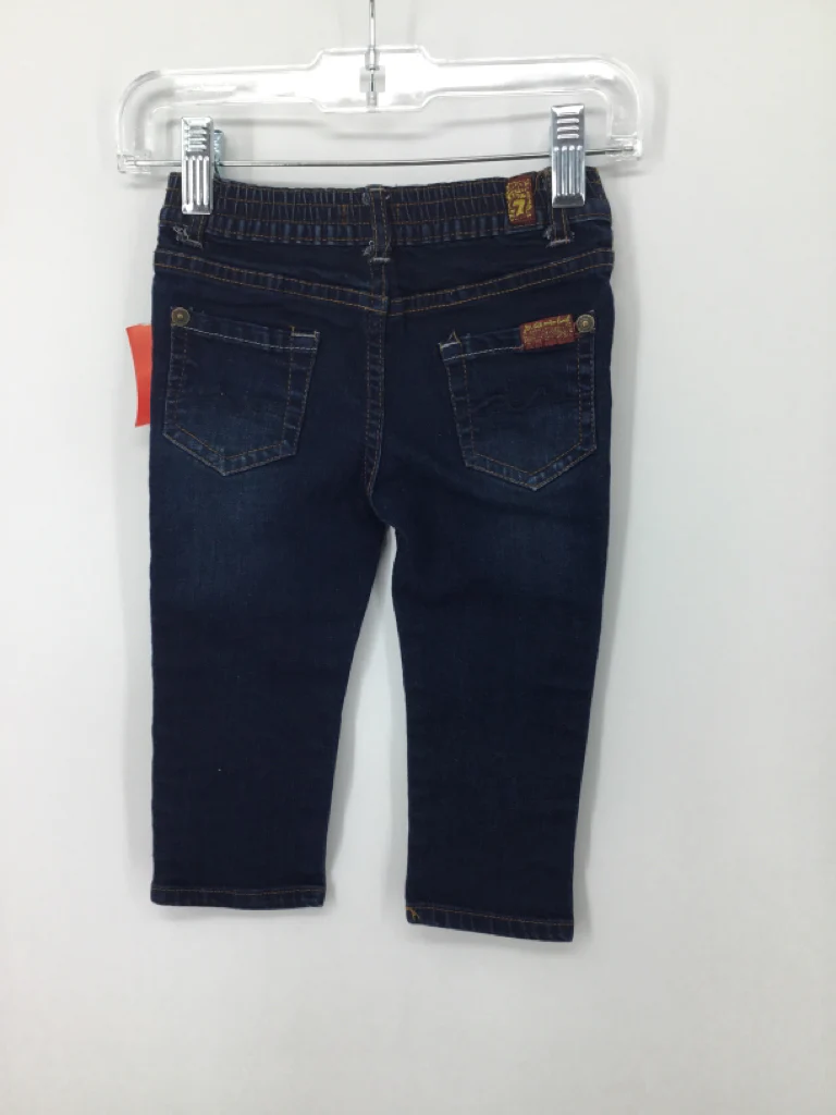 7 for all Mankind Child Size 12 Months Blue Solid Jeans - boys - Image 2