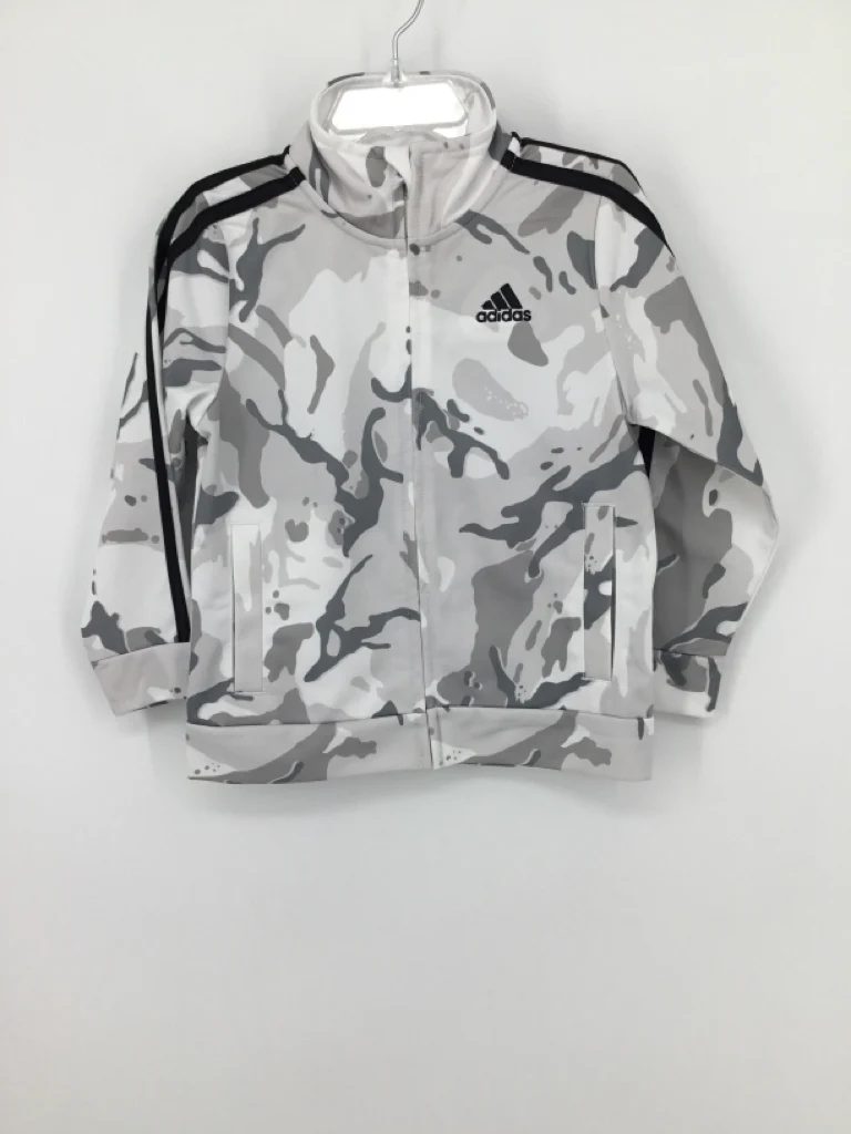 Adidas Child Size 3 White Camoflage Jacket - boys