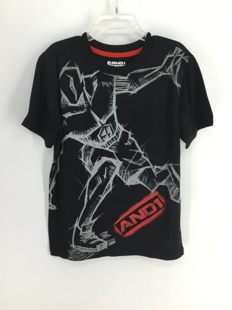 AND1 Child Size 6 Black screen printed T-shirt - boys