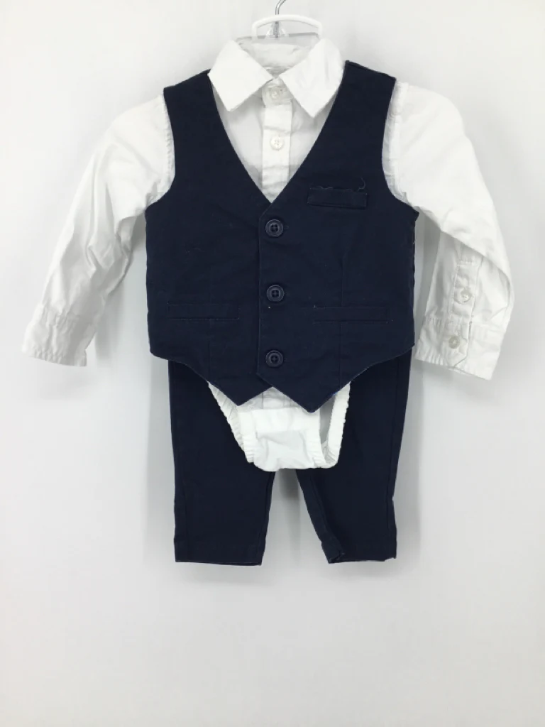 Andy & Evan Child Size 3-6 Months Navy Solid Suit - boys