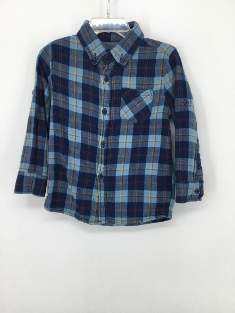 Andy & Evan Child Size 3 Blue Plaid Shirt - boys
