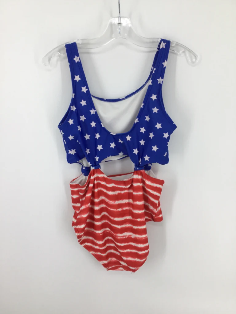 Art Class Child Size 10 Blue Stars & Stripes Swimsuit - Image 2