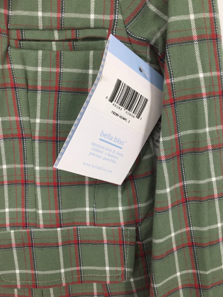 b Bella Bliss Child Size 2 Green Plaid Blazer - boys - Image 2