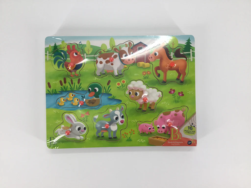 B Toys Peek & Explore Peg Puzzle set of 2