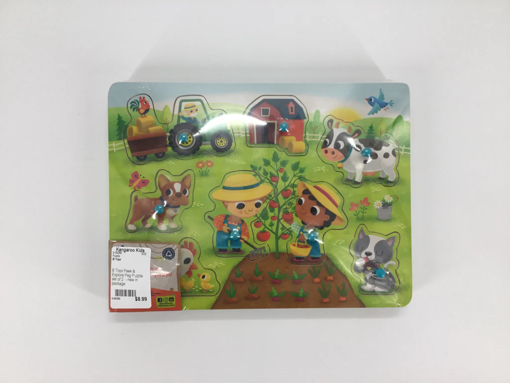 B Toys Peek & Explore Peg Puzzle set of 2 - Image 2
