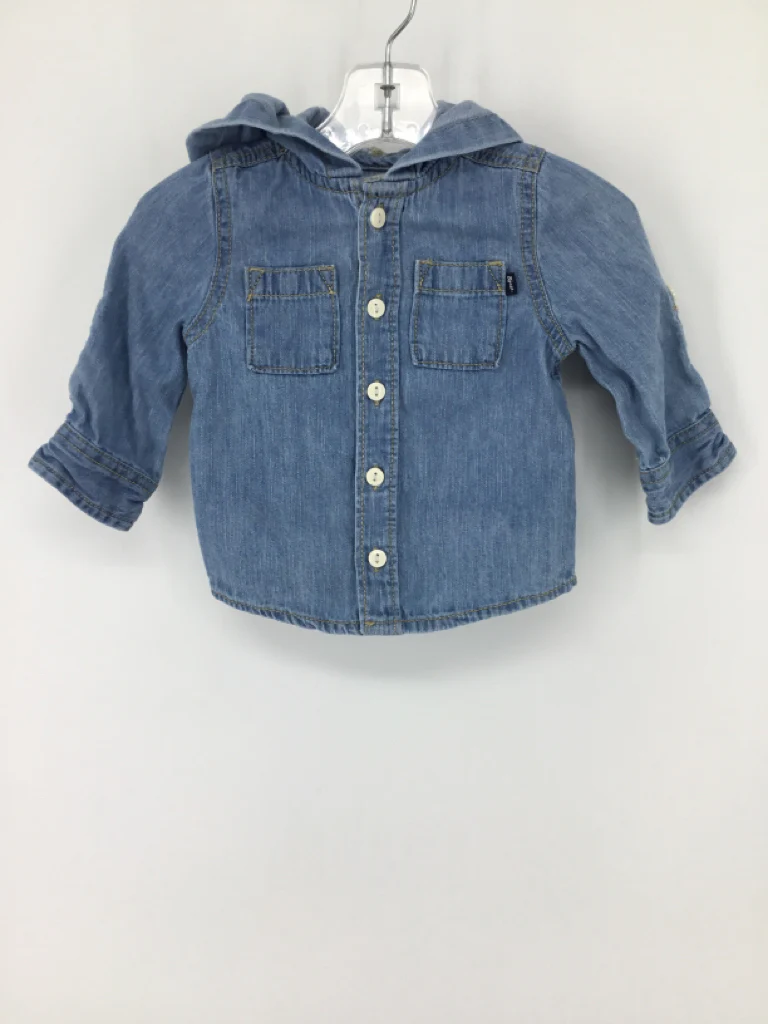 baby B'gosh Child Size 6 Months Blue Solid Shirt - boys