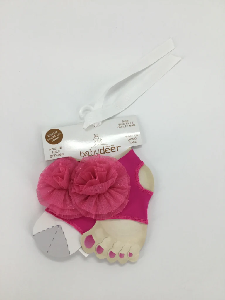 Baby Deer Child Size 0-12 Months Pink Sock Grippers - girls