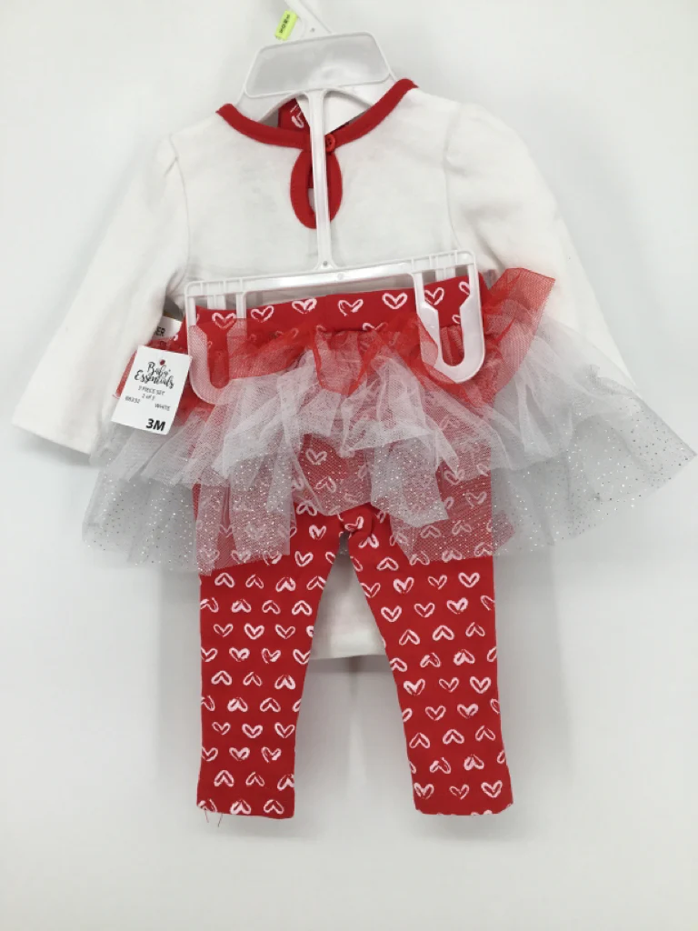 Baby Essentials Child Size 3 Months Red Valentine's Day Outfit - Image 2