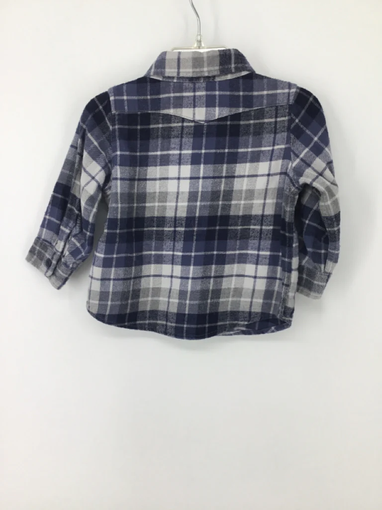 Baby Gap Child Size 12-18 Months Navy Plaid Shirt - boys - Image 2