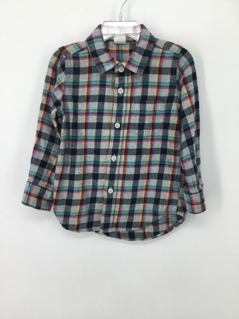Baby Gap Child Size 3 Gray Plaid Shirt - boys