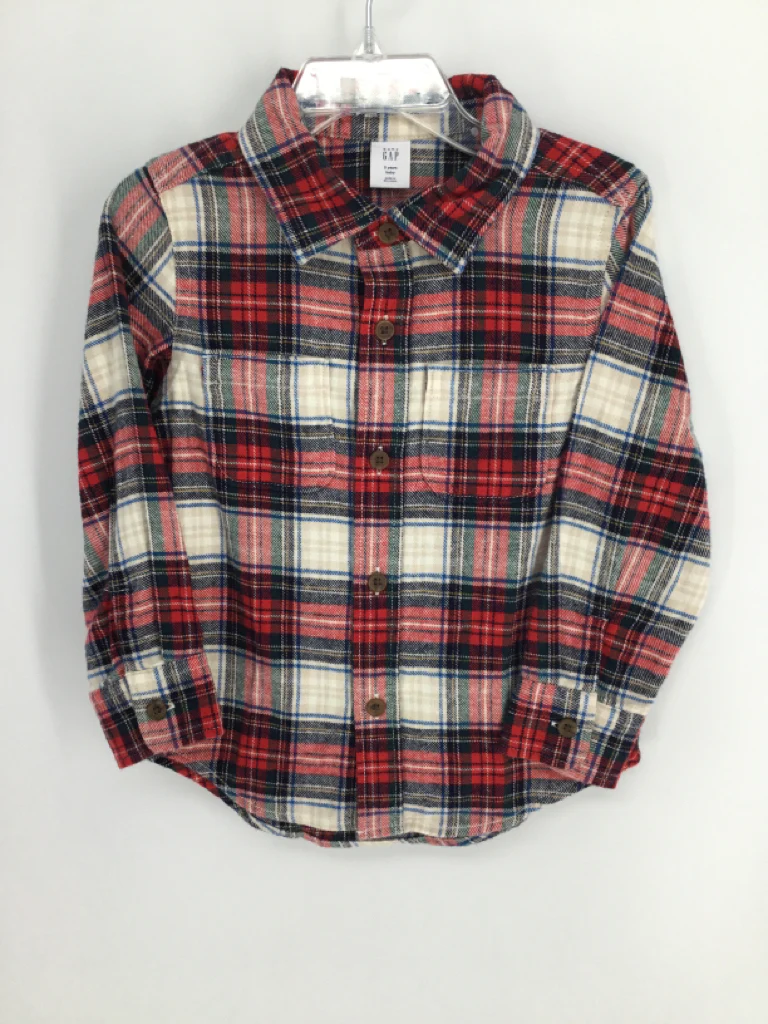 Baby Gap Child Size 3 Rainbow Plaid Shirt - boys