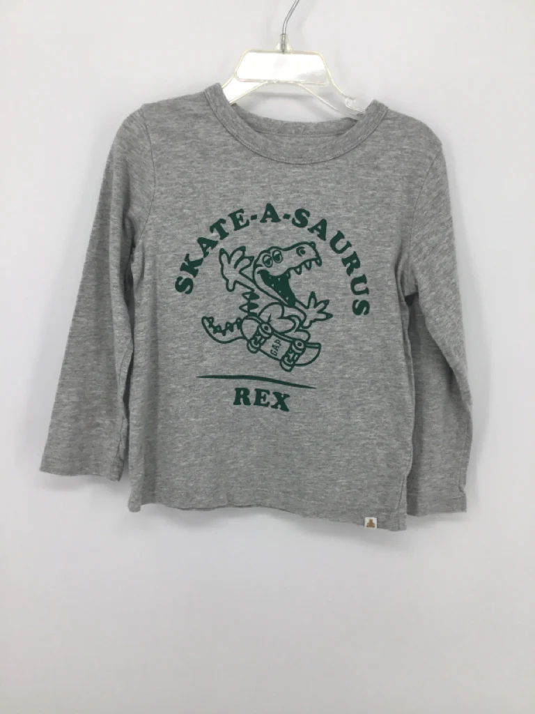 Baby Gap Child Size 4 Gray Dinosaur T-shirt - boys