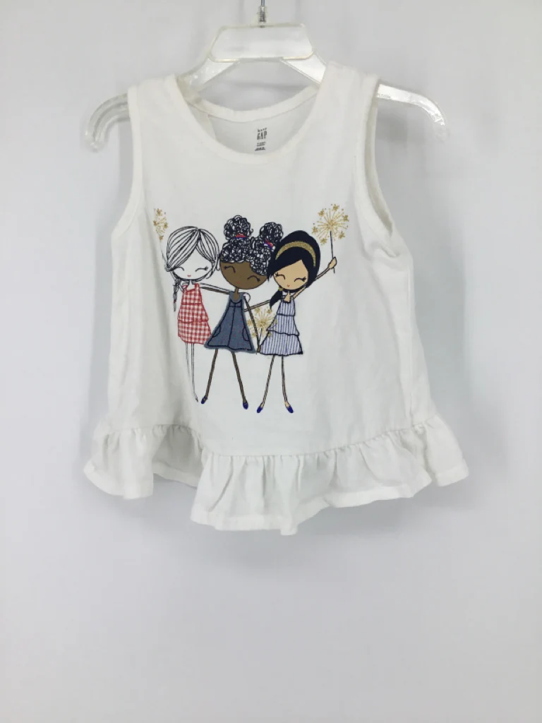Baby Gap Child Size 4 White Stars & Stripes Tank Top