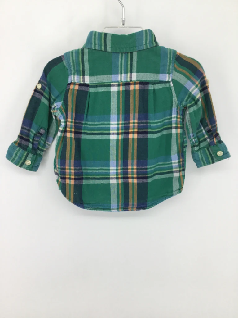 Baby Gap Child Size 6-12 Months Green Plaid Shirt - boys - Image 2