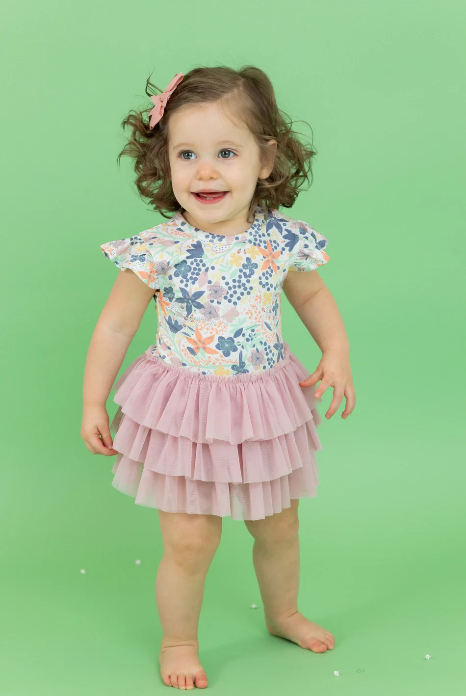 Bird & Bean Bamboo Tulle Skirted Bodysuit - Meadow - Image 2