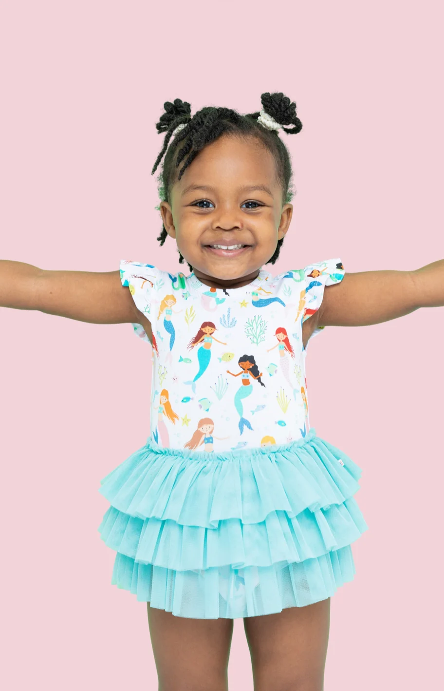 Bird & Bean Bamboo Tulle Skirted Bodysuit - Magic Mermaids - Image 2
