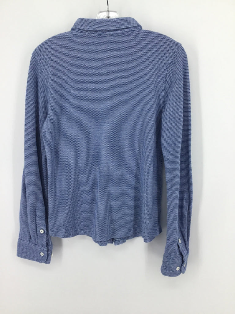 Benetton Child Size 8 Blue Print Shirt - boys - Image 2