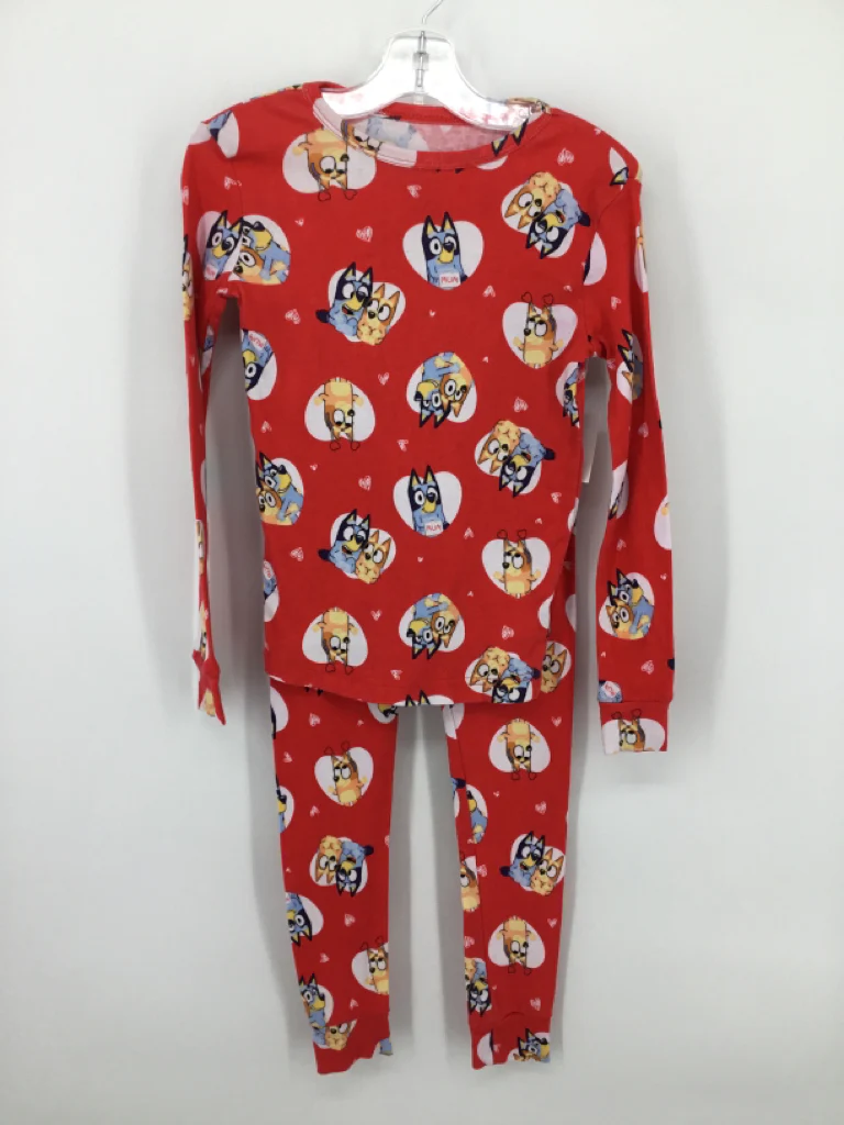Bluey Child Size 10 Red Valentine's Day Pajamas