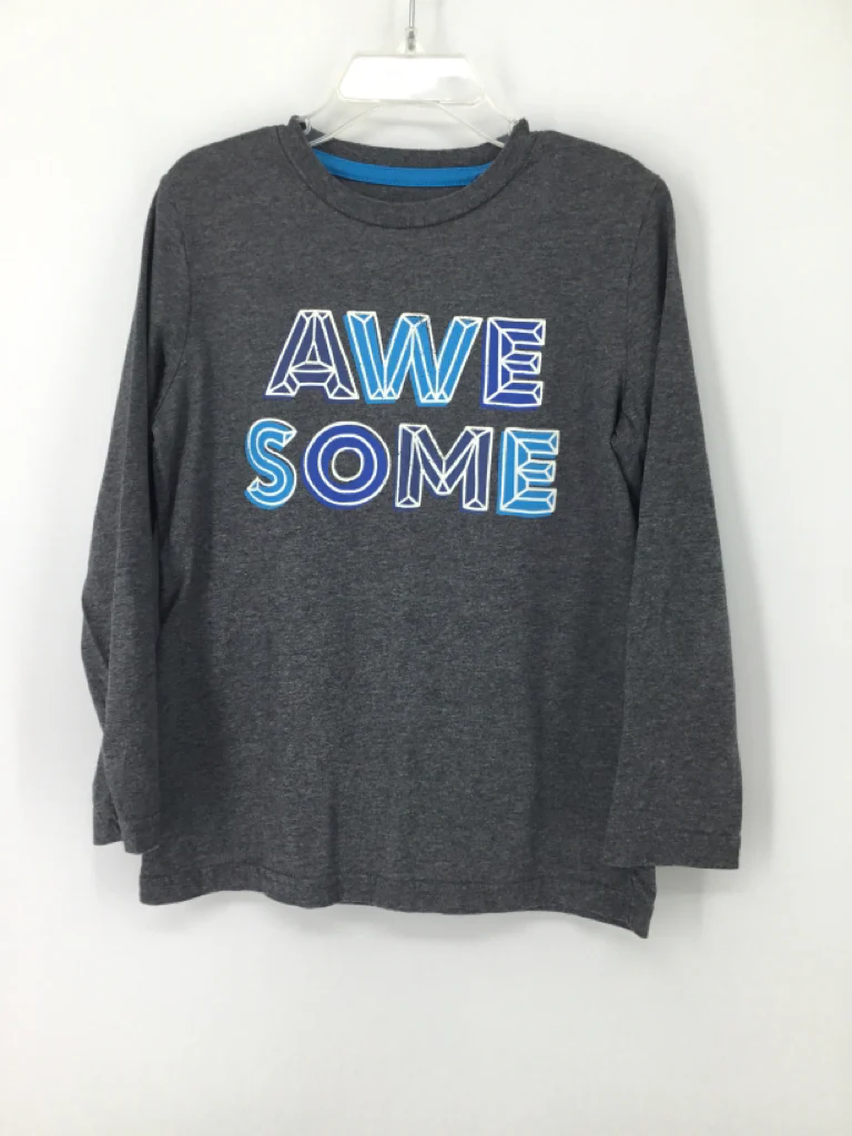 Boden Child Size 6 Gray screen printed T-shirt - boys