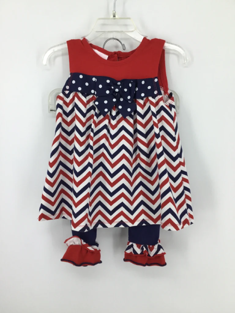 Bonnie Baby Child Size 18 Months Red Stars & Stripes Outfit