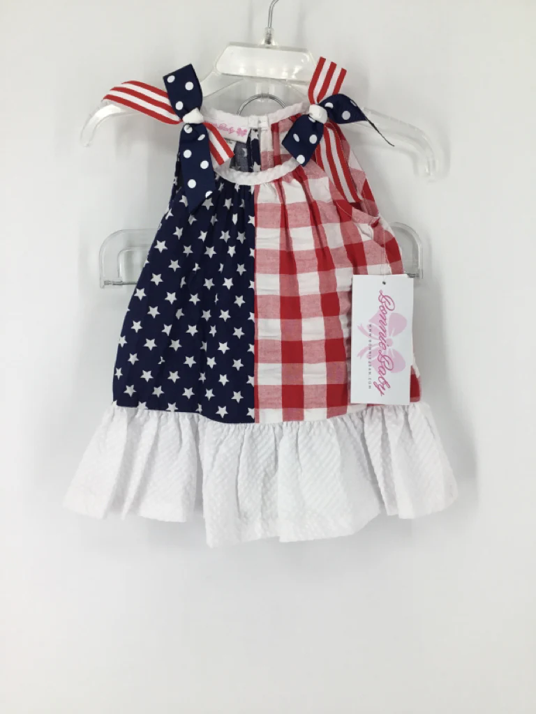 Bonnie Baby Child Size 3-6 Months Navy Stars & Stripes Dress