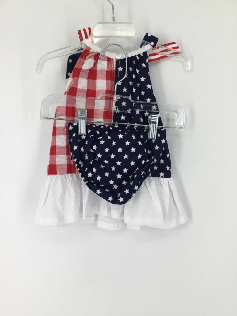 Bonnie Baby Child Size 3-6 Months Navy Stars & Stripes Dress - Image 3