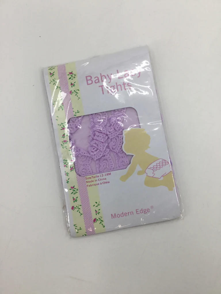 brandless Child Size 12-18 Months Purple Tights - girls