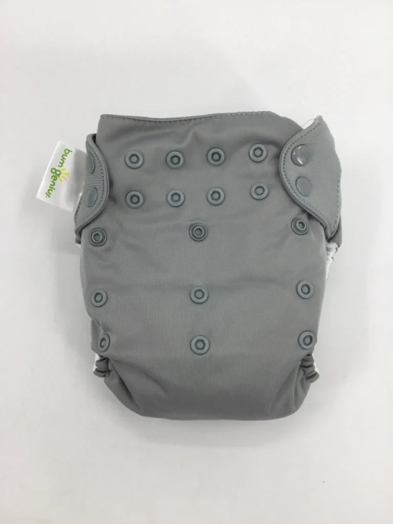 Bum Genius Child Size ONE Gray Solid Pocket Cloth Diaper
