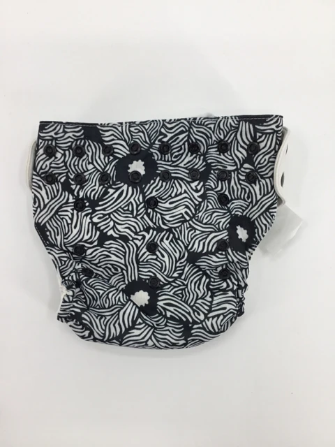 Bum Genius Child Size One Size Black Print Pocket Cloth Diaper