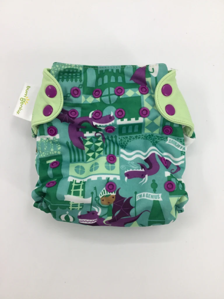 Bum Genius Child Size One Size Blue Print Pocket Cloth Diaper