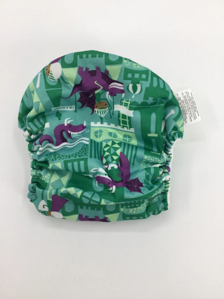 Bum Genius Child Size One Size Blue Print Pocket Cloth Diaper - Image 2