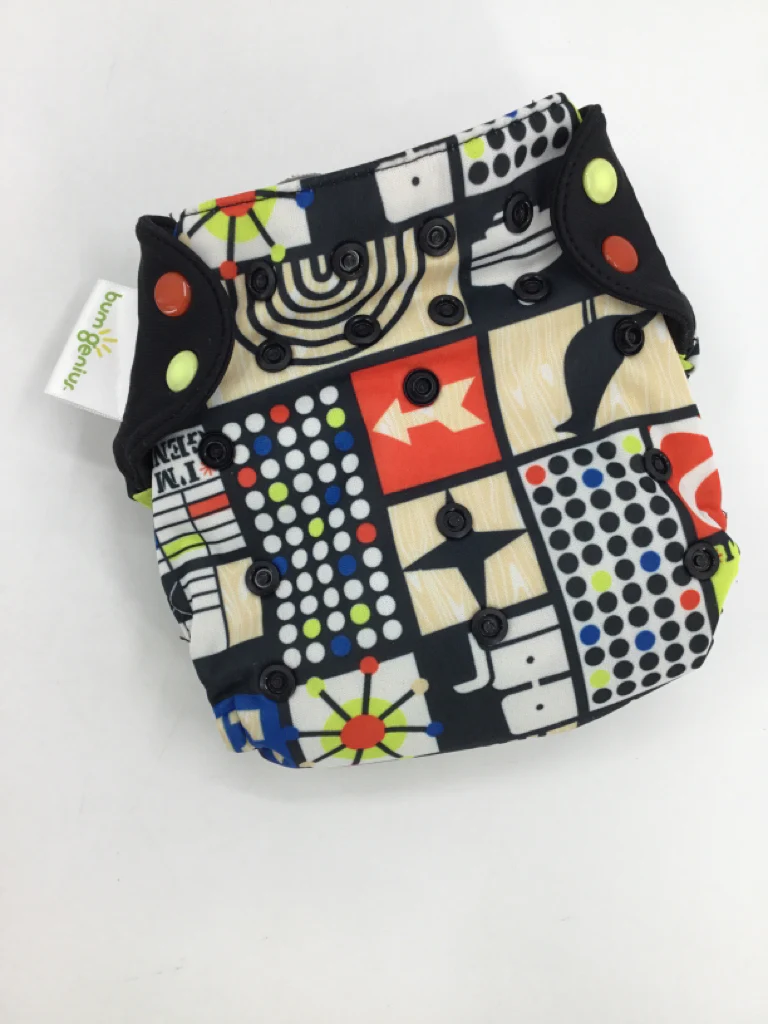 Bum Genius Child Size One Size Multi-Color Print Free Time Cloth Diaper