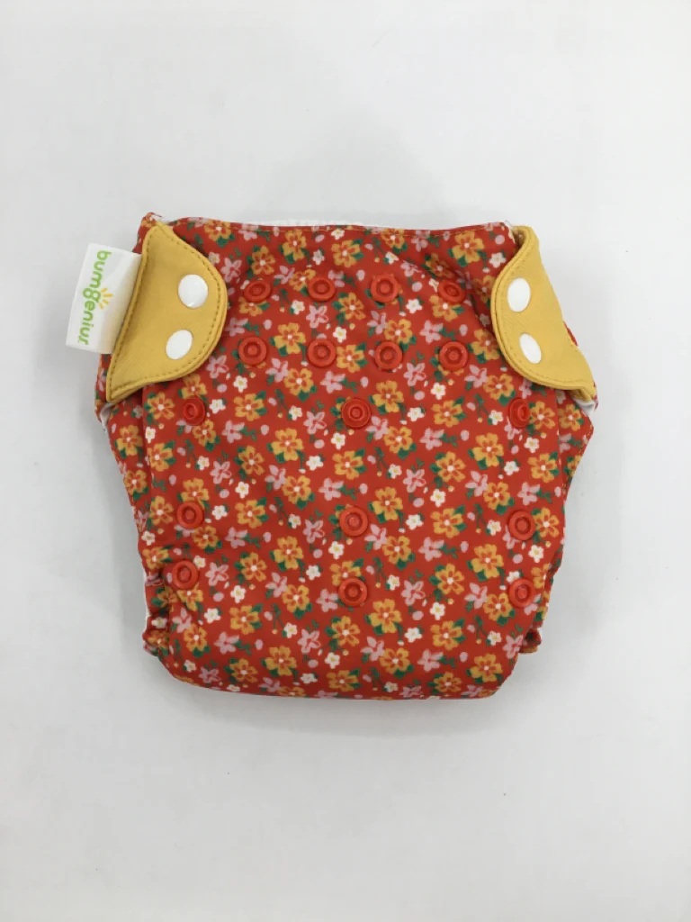 Bum Genius Child Size One Size Orange Floral Pocket Cloth Diaper