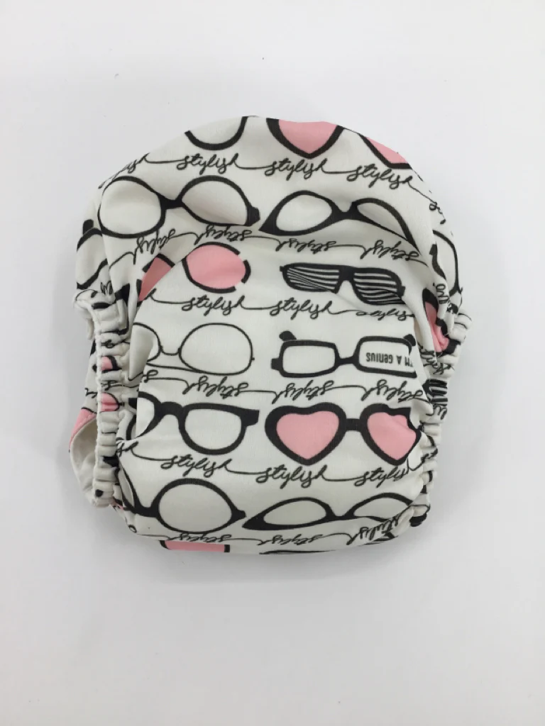 Bum Genius Child Size One Size White Print Pocket Cloth Diaper - Image 2