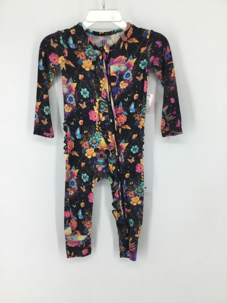 Bums & Roses Child Size 6-9 Months Black Pajamas - girls