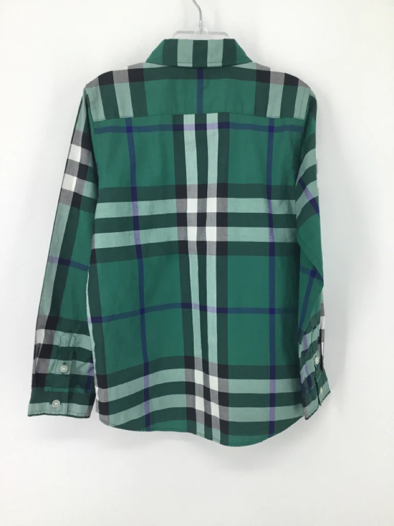Burberry Child Size 7 Green Plaid Shirt - boys - Image 3
