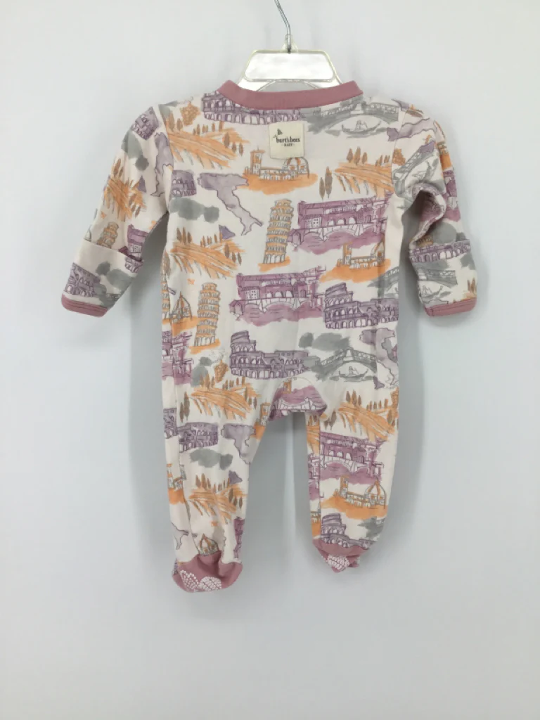 Burt's Bees Baby Child Size 0-3 Months Pink Sleepers - Image 2