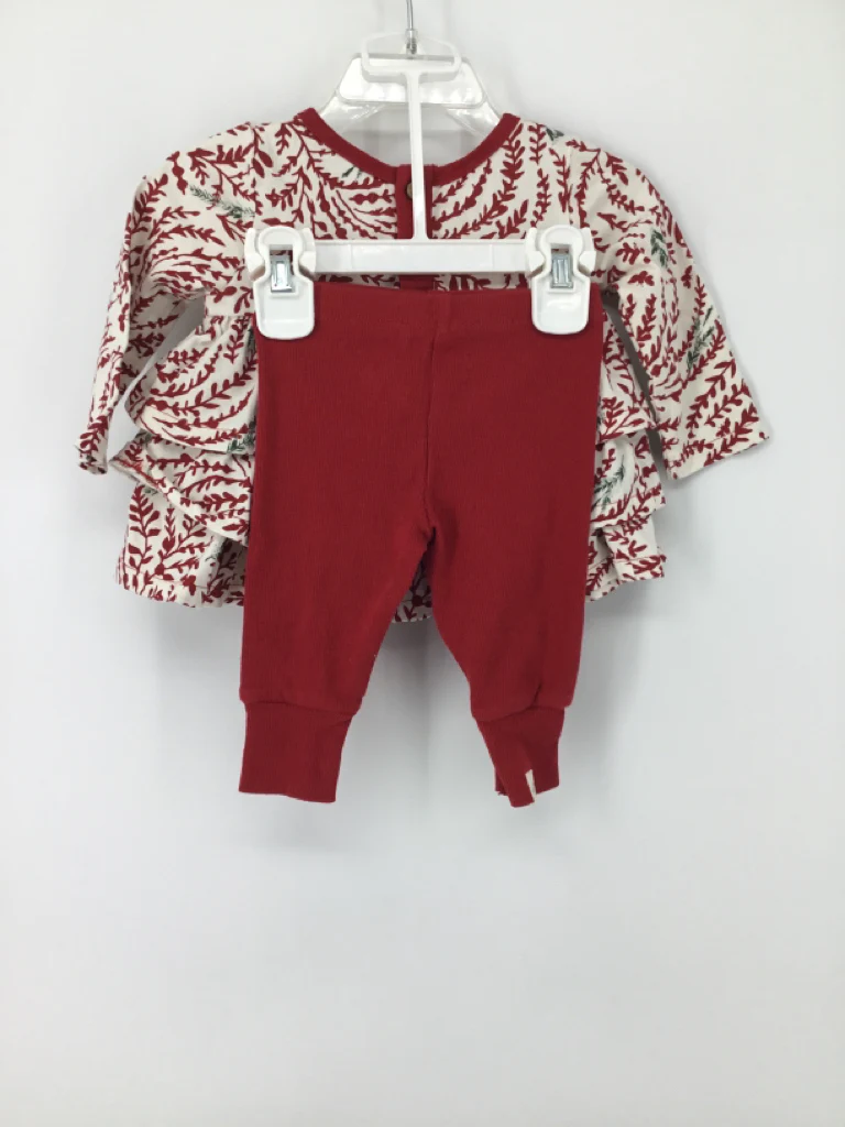 Burt's Bees Baby Child Size 0-3 Months Red Christmas Outfit - Image 2