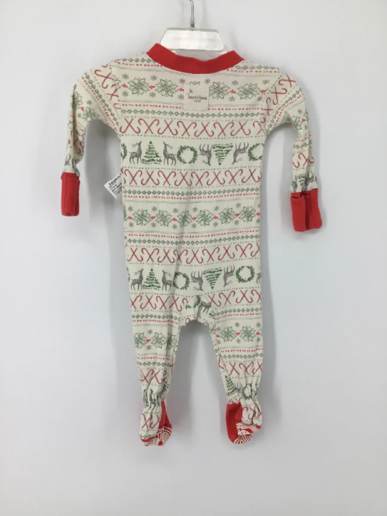 Burt's Bees Baby Child Size 0-3 Months Red Christmas Sleeper - Image 2
