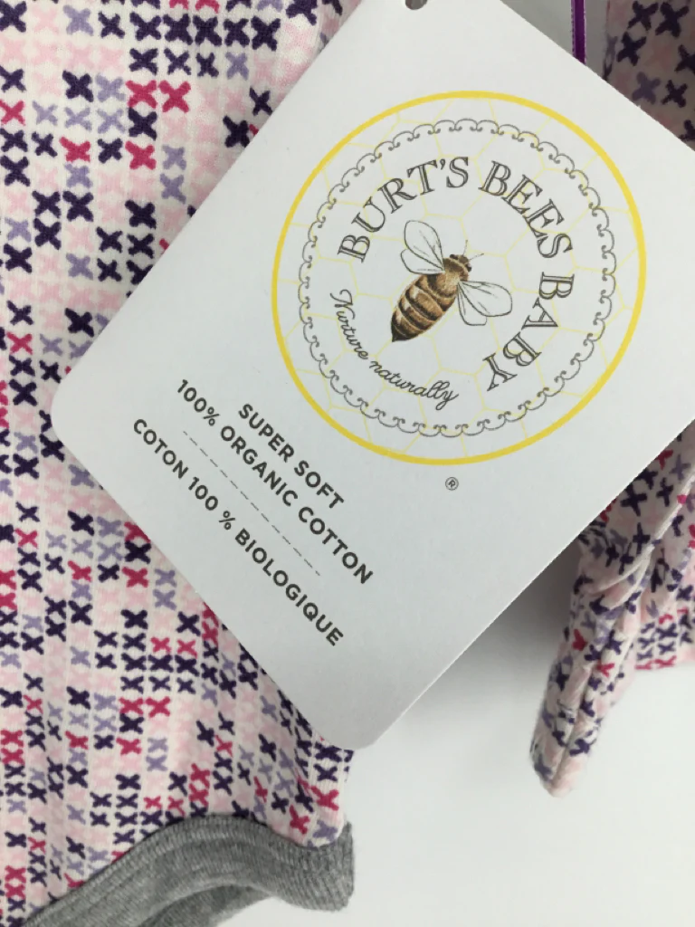 Burt's Bees Baby Child Size 6-9 Months Pink Onesie - Image 2