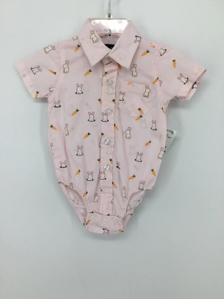 Buttons and Thread Child Size 0-3 Months Pink Easter Onesie