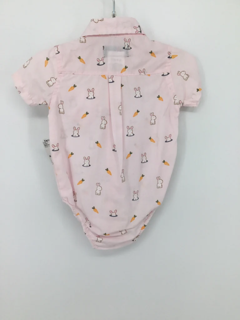 Buttons and Thread Child Size 0-3 Months Pink Easter Onesie - Image 2