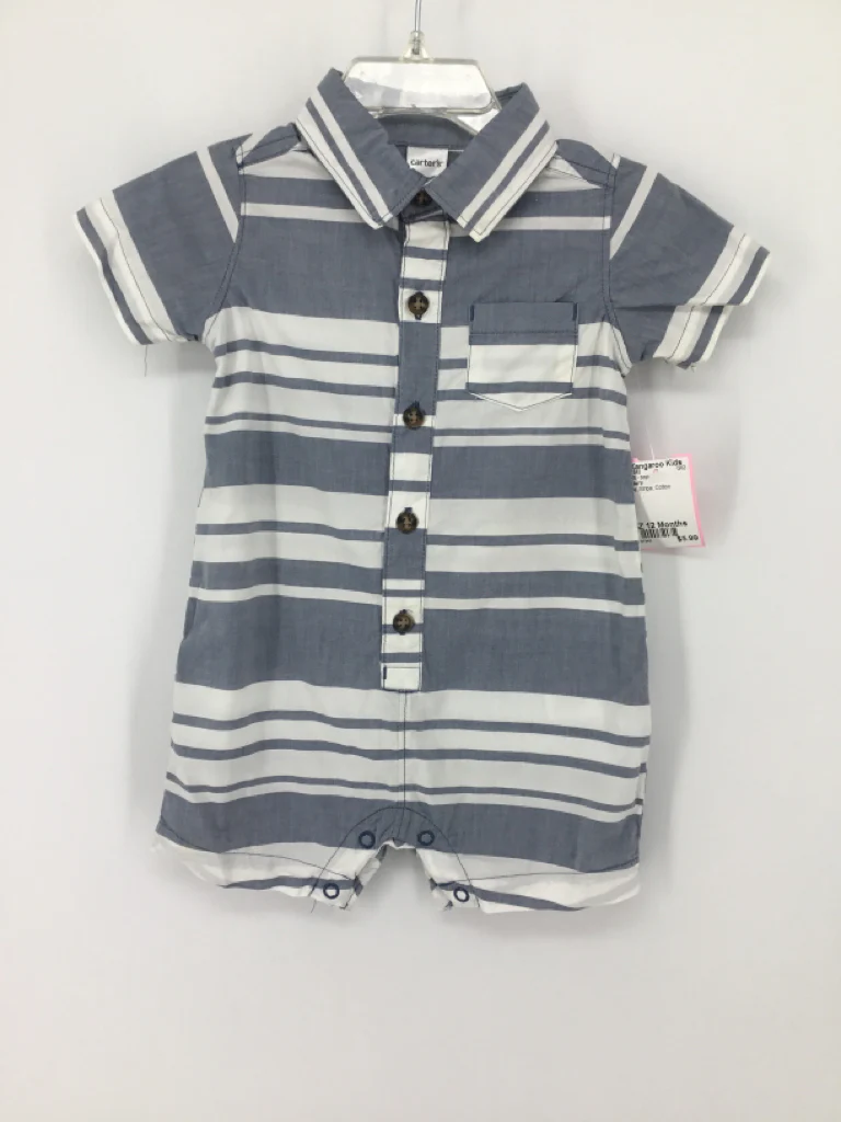 Carter's Child Size 12 Months Blue Stripe Outfit - boys