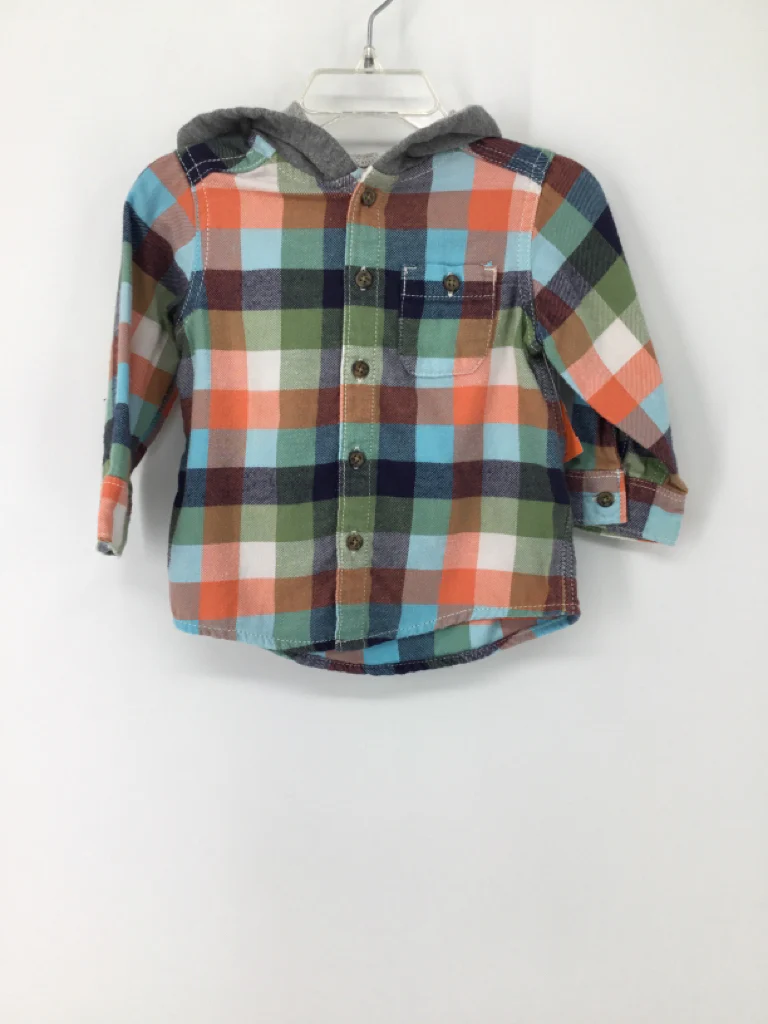 Carter's Child Size 12 Months Multi-Color Checkered Shirt - boys