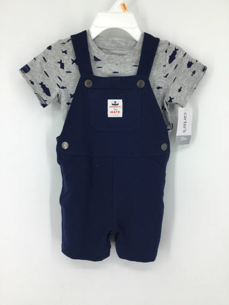 Carter's Child Size 12 Months Navy Solid Outfit - boys