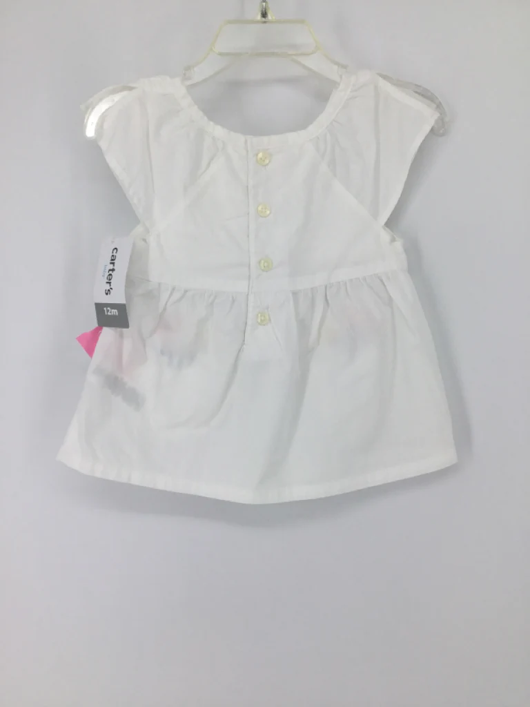 Carter's Child Size 12 Months White Shirt - girls - Image 3