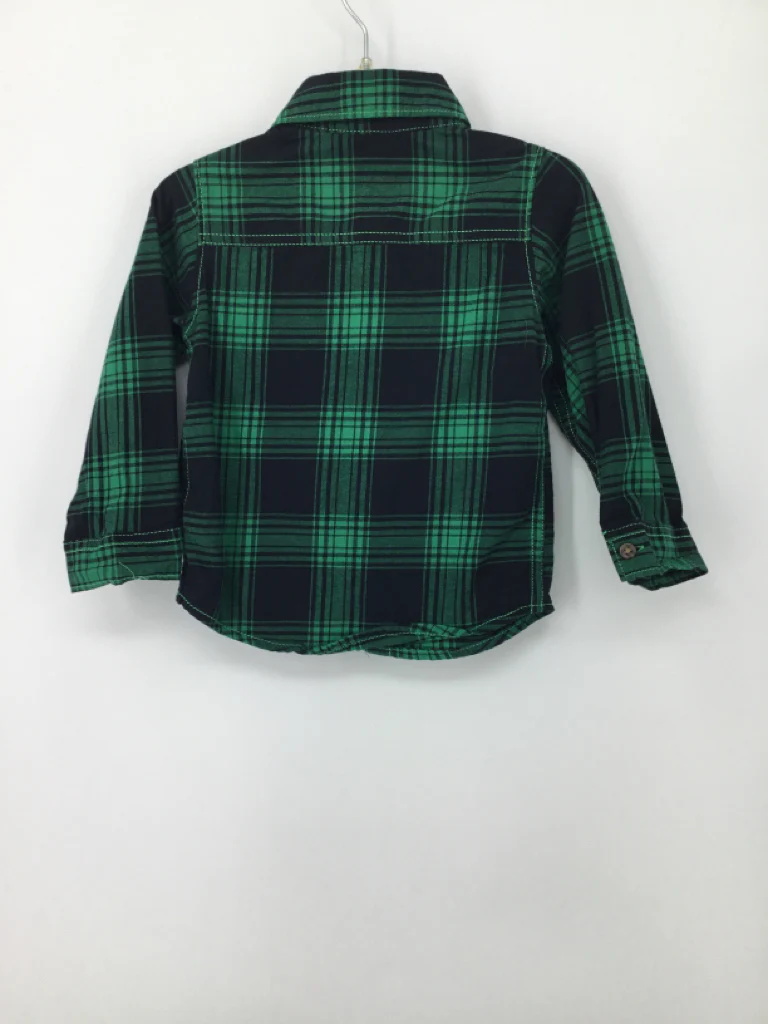 Carter's Child Size 18 Months Green Plaid Shirt - boys - Image 2