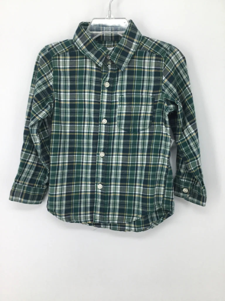 Carter's Child Size 24 Months Green Plaid Shirt - boys