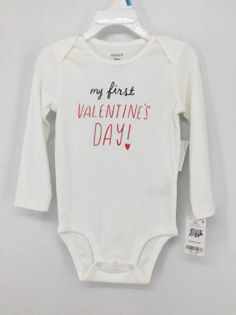 Carter's Child Size 24 Months White Valentine's Day Onesie